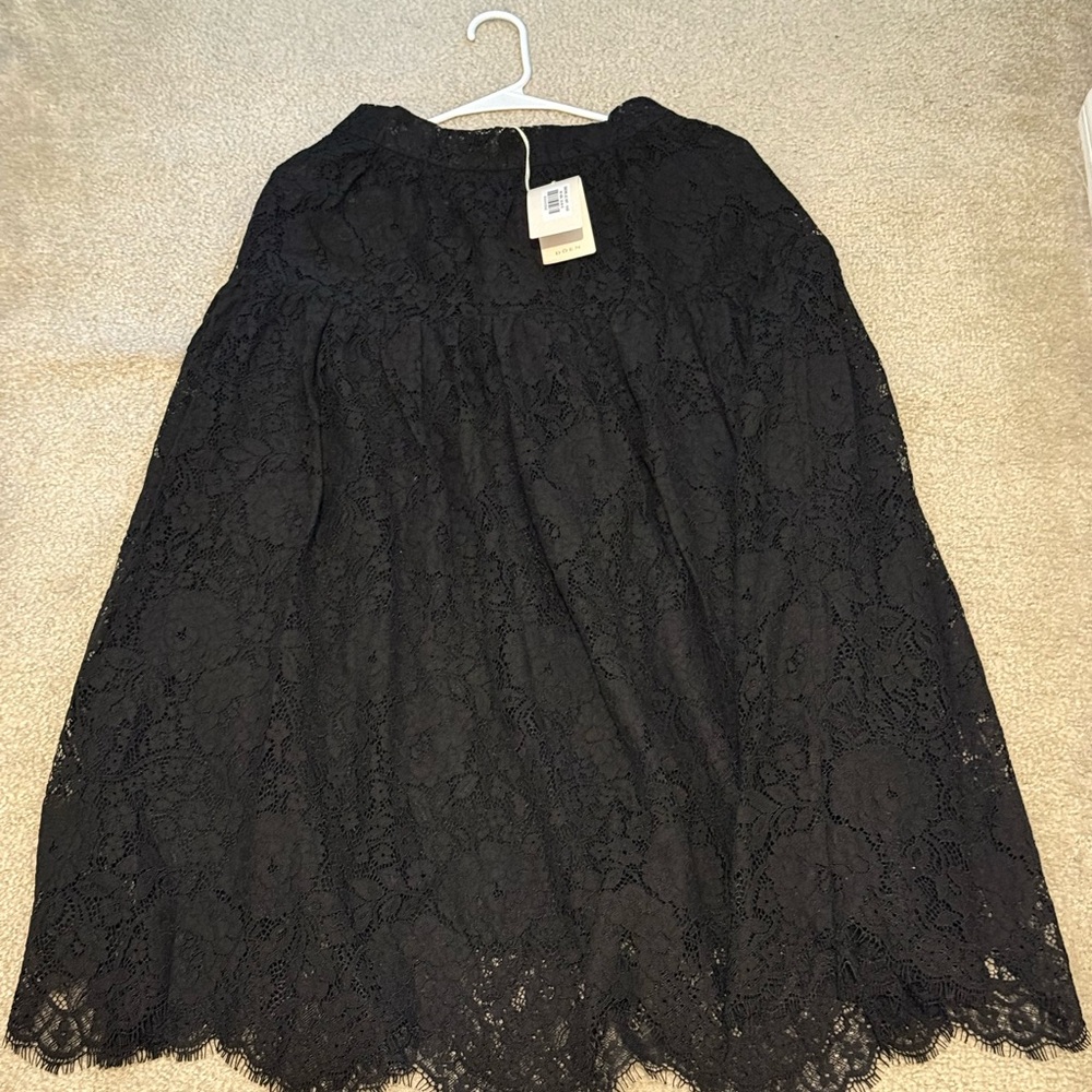 Doen Black Lace Midi Skirt